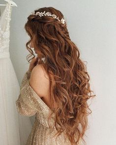 Red Hair Brides, Curly Hairstyle Ideas, Hairstyle Ideas Easy, Fairy Hair, Long Hair Wedding Styles, Trendy Hairstyle, Easy Hairstyle, Wedding Hair Inspiration, Amazing Hair