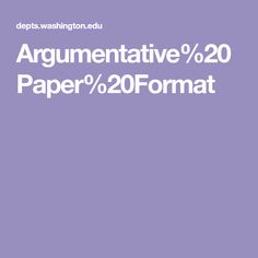 the cover of an article about argumentative paper