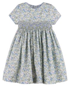 C&A - Casero & Associates Casero & Associates Forest Green Smock Dress - Little Miss Muffin Children & Home Kids Fashion Dress, Dress With Short Sleeves, Smocked Dress, Girls Life, Smock Dress, Tie Back, Kids Dress, Forest Green, Green Dress