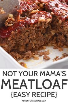 Definitely not your mama's meatloaf. Packed full of amazing flavor, your family will love this easy meatloaf recipe so much, it'll practically fly off the dinner table. #adventuresofmel #meatloaf #easyrecipes #dinnerrecipes #groundbeefrecipes Easy Meatloaf Recipe With Oatmeal, Easy Bread Crumbs, Recipe With Oatmeal, Quick Meatloaf Recipes, Meatloaf Oatmeal Recipe, Meatloaf Easy, Meatloaf With Oatmeal, Recipes Meatloaf, Easy Meatloaf Recipe