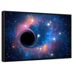 an image of a black hole in the sky with stars around it canvas wall art print