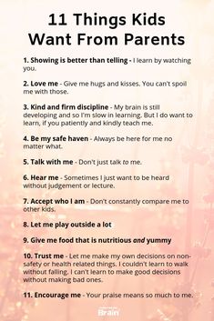 the 11 things kids want from parents