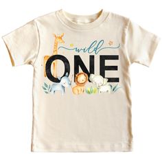 PRICES MAY VARY. Wild One Safari T-Shirt - This adorable Safari Themed 1st Birthday T-Shirt is absolutely perfect for your little boy High quality and professional print - It doesn't just look high quality, it is high quality! Make his 1st birthday outfit picture perfection with this Wild One 1st Birthday T-Shirt Designed in the USA - Olive Loves Apple, based in Phoenix, AZ knows how to celebrate your special occasion. We have a great quality product and a perfect fit. You'll be delighted you ch Unisex Pre-shrunk T-shirt For First Birthday, Cute First Birthday T-shirt With Character Print, Playful Short Sleeve T-shirt For First Birthday, Playful Custom Print T-shirt For First Birthday, First Birthday Custom Print Short Sleeve T-shirt, 1st Birthday Safari, Safari Baby Boy, Military Green Shirt, Wild One 1st Birthday