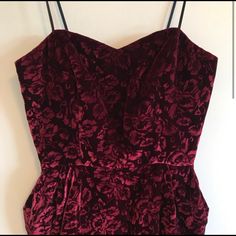 Sweetheart Neckline, On Sean Pockets, Back Zip, Missing Attachment (See Snaps On Back), Excellent Vintage Condition! Red Vintage Dress For Date Night, Red Fitted Dress With Lined Bodice, Velvet Burnout Dress, Burnout Velvet Dress, Velvet Burnout, 80s Dress, Nantucket, Sweetheart Neckline, Lady In Red