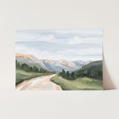 ’Canyon Ridge Road I’ Art Print - Paper / 5x7 in / No Frame Colorful Scenery, Silverton Colorado, Colorado Wall Art, Western Colorado, Scenery Art, Colorado Art, Colorado Landscape, Mountain Landscape Painting, Mountain Painting