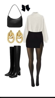 Stile Blair Waldorf, Thanksgiving Outfit Ideas, Black And White Outfit, Chique Outfits, Outfit Chic, White Outfit, Thanksgiving Outfit