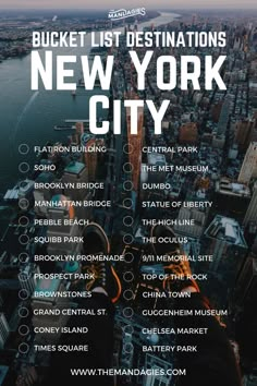 new york city bucket list with the top attractions and things to do in new york