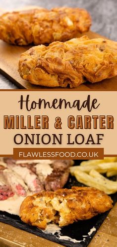 homemade miller and cartier onion loaf with text overlay