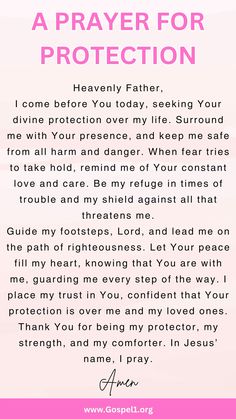 a prayer for protection with the words, i come before you pray