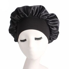 Satin Nightcap Bonnet Style: Solid Material Type: Plush Feature: Eco-Friendly Age Group: Universal Silk Head Wrap, Sleep Hairstyles, Long Hair Care, Bathing Cap, Night Hairstyles, Silk Bonnet, Bonnet Cap, Afrikaanse Mode, Satin Bonnet