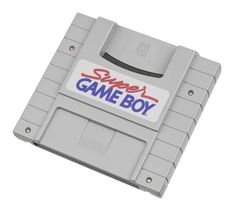 an old nintendo gameboy with the words super game boy on it's back