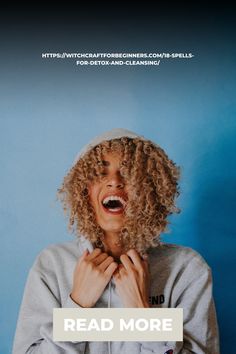 Person with curly hair laughing and wearing a hoodie, with a "Read More" button at the bottom and a URL at the top. Youtube Design, Witchcraft For Beginners, Spells Witchcraft, Cosmetology, Lessons Learned, Coloring Page, Health Tips, To Read, Funny Jokes