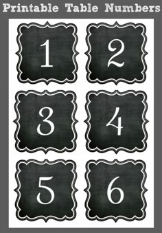 printable chalkboard table numbers with scalloped edges