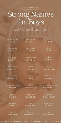 These *kinda unexpected* strong boy names are all have super special meanings behind them and are perfect for your little warrior on the way! If you love meaningful baby names then you NEED to explore this full list of strong names for boys - perfect for 2025!