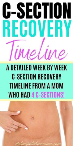 a woman's stomach with the words c - section recovery timeline on it