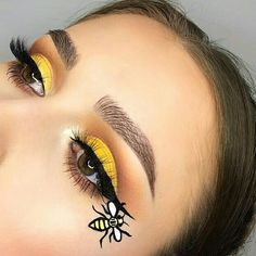 Bee Face Paint, Yellow Makeup, Makeup Challenges, Eye Makeup Steps, Creative Eye Makeup, Creative Eye, Day Makeup