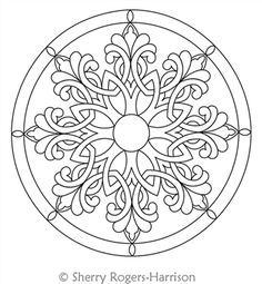 a circular design with leaves and swirls in the center, on a white background