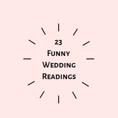 the words funny wedding readings on a pink background