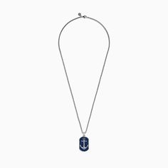 Effy Men's 925 Sterling Silver Blue Sapphire Anchor Pendant Anchor Pendant, Silver Blue, Blue Sapphire, Metallic Silver, Sapphire, 925 Sterling Silver, Sterling Silver, Chain, Pendant