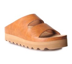 Update your warm-weather aesthetic with the flirtatious cutout design of this cork-bedded slide elevated on a platform sole. From Nomad. Brown Slides With Cork-bed Midsoles For Spring, Brown Platform Slip-on Slides, Weather Aesthetic, Cutout Design, Slide Sandals, Warm Weather, Open Toe, Cork, Fashion Shoes