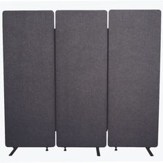 the four panel screen is made out of fabric and has three legs on each side