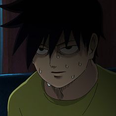 an anime character with tears on his face