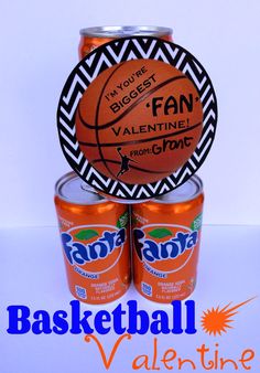 two cans of basketball valentine's day gift with an orange ball in the center