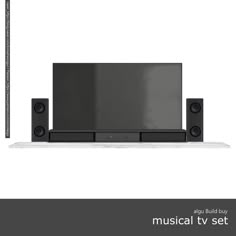 an image of a tv set with speakers on it's sides and the words musical tv set below