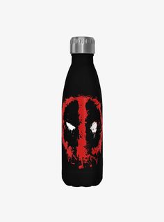 a deadpool water bottle on a white background