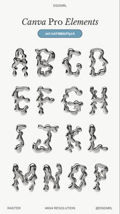 an image of the letters and numbers in silver metal, which are very similar to each other