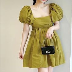 Size S-M Brand New With Tag Brown Baby Doll Dress, Brown Babydoll Dress, Green Baby Doll Dress, Lime Green Babydoll Dress, Mint Green Babydoll Dress, Baby Doll Dress, Dress Woman, Babydoll Dress, Baby Doll