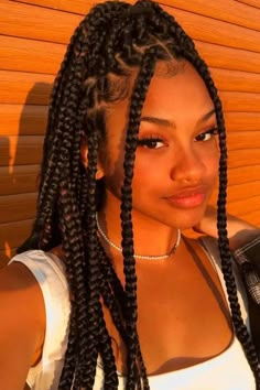 Jumbo Medium Box Braids, Medium Size Box Braids Hairstyles, Black Medium Box Braids, Braids For Light Skin Women, Medium Box Braids Hairstyles For Black Women, Box Braids Medium Size, Box Braid Sizes, Box Braids Hairstyles Medium, Medium Box Braids Hairstyles