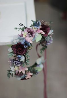 Lilac Vine, Teal Wedding Flowers, Pink Boutonniere, Floral Hair Wreath, Wedding Flower Crown, Mauve Wedding, Wedding Hair Wreath, Floral Comb, Wedding Vows Renewal