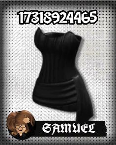 an image of a woman's corset with the name samuel on it