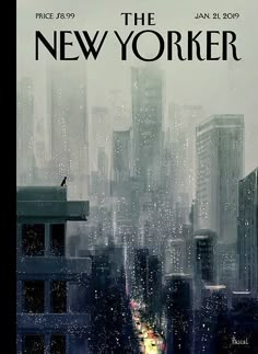 the new yorker movie poster with cityscape and skyscrapers in the background