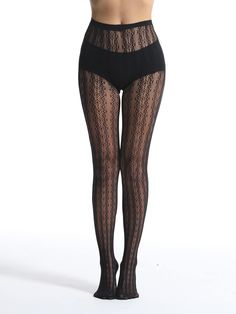 Noir  Collar  Étoffe Unicolore Collants en filet Embellished Fitted Lace Fishnet Legwear, Fitted Black Fishnet Legwear, Floral Fishnet Tights, Black Floral Tights, Black Gothic Fishnet Hosiery, Patterned Hosiery, Beacon Hills