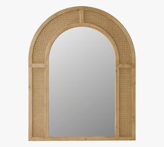 Monique Woven Rattan Arched Mirror | Pottery Barn Lint Free Cloth, Mirror Pottery Barn, Mirror Pottery, Arched Mirror, Coastal Living Room, Small Space Solutions, Woven Rattan, Pottery Barn Teen, Glass Cleaner