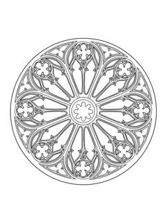 a circular design in black and white