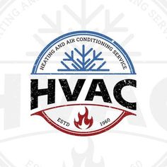 the hvacc logo is shown in red, white and blue with black lettering