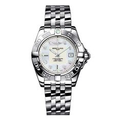 BREITLING LADIES GALACTIC 32 WATCH £3920 Diamond Watches Women, Classic Clothes, Breitling Watches, Expensive Watches, Womens Watches Luxury, Two Tone Watch, Beautiful Watches, Bezel Diamond, Ladies Watch