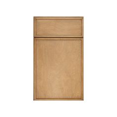 a wooden cabinet with no doors on the front and back sides, against a white background