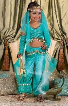 Princess Jasmine Costume Kids, Jasmine Costume Kids, Jasmine Halloween Costume, Genie Costume, Costume Party Decorations, Aladdin Birthday Party, Princess Jasmine Birthday Party, Princess Jasmine Birthday, Aladdin Costume