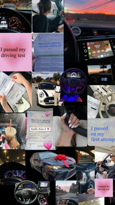 a collage of photos with the words i passed my driving test