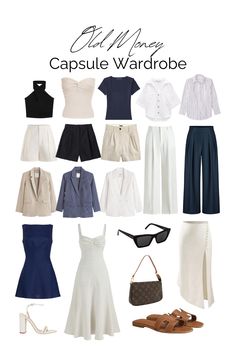 Timeless Outfit Pieces, Classy Outfits Must Have, Timeless Summer Wardrobe, Old Money Outfit Capsule, Classy Old Money Outfits Dress, Iconic Clothing Pieces, Inspo Clothes Outfit, Timeless Wardrobe Capsule, Timeless And Classy Outfits