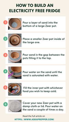 One of the biggest problems you’ll face in a grid down scenario is a broken fridge that lets your food spoil. But what if that fridge doesn’t need any electricity in the first place? . . . #electricityfree #electricityfreefridge #zeerpot #zeerpotcooler #prepperskills #askaprepper No Electricity Fridge, Electricity Free Fridge, Off The Grid Electricity, Off Grid Fridge, No Electricity Living, Diy Electricity, Learning Garden, Sustainable Tips, Diy Home Supplies