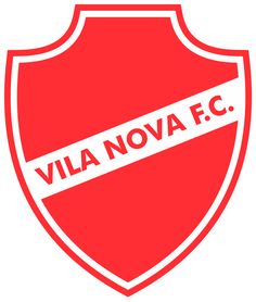 a red and white shield with the word villanova f c on it's side