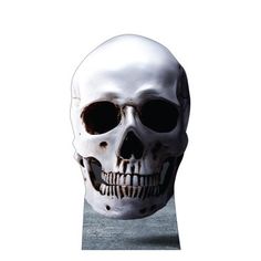 a white skull mask with black eyes