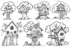 four different types of tree houses