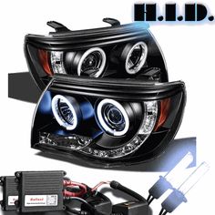 an image of a pair of black headlights