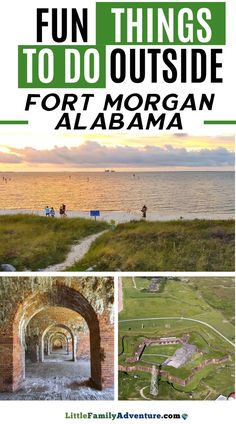 the cover of an article about things to do outside in fort morgan, albe